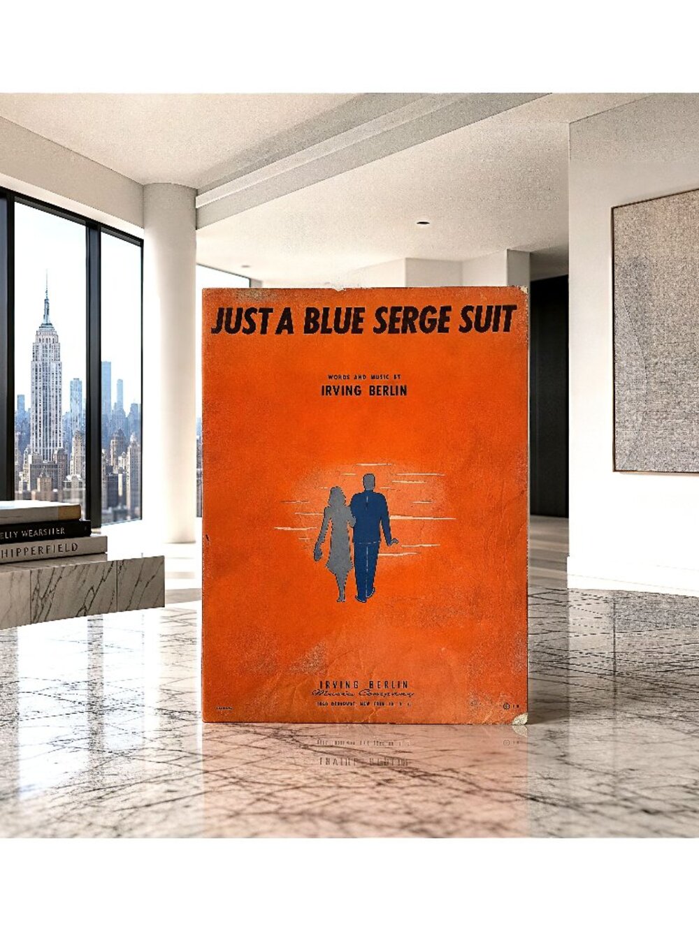 Vintage Just a Blue Serge Suit Sheet Music Irving Berlin 9x12